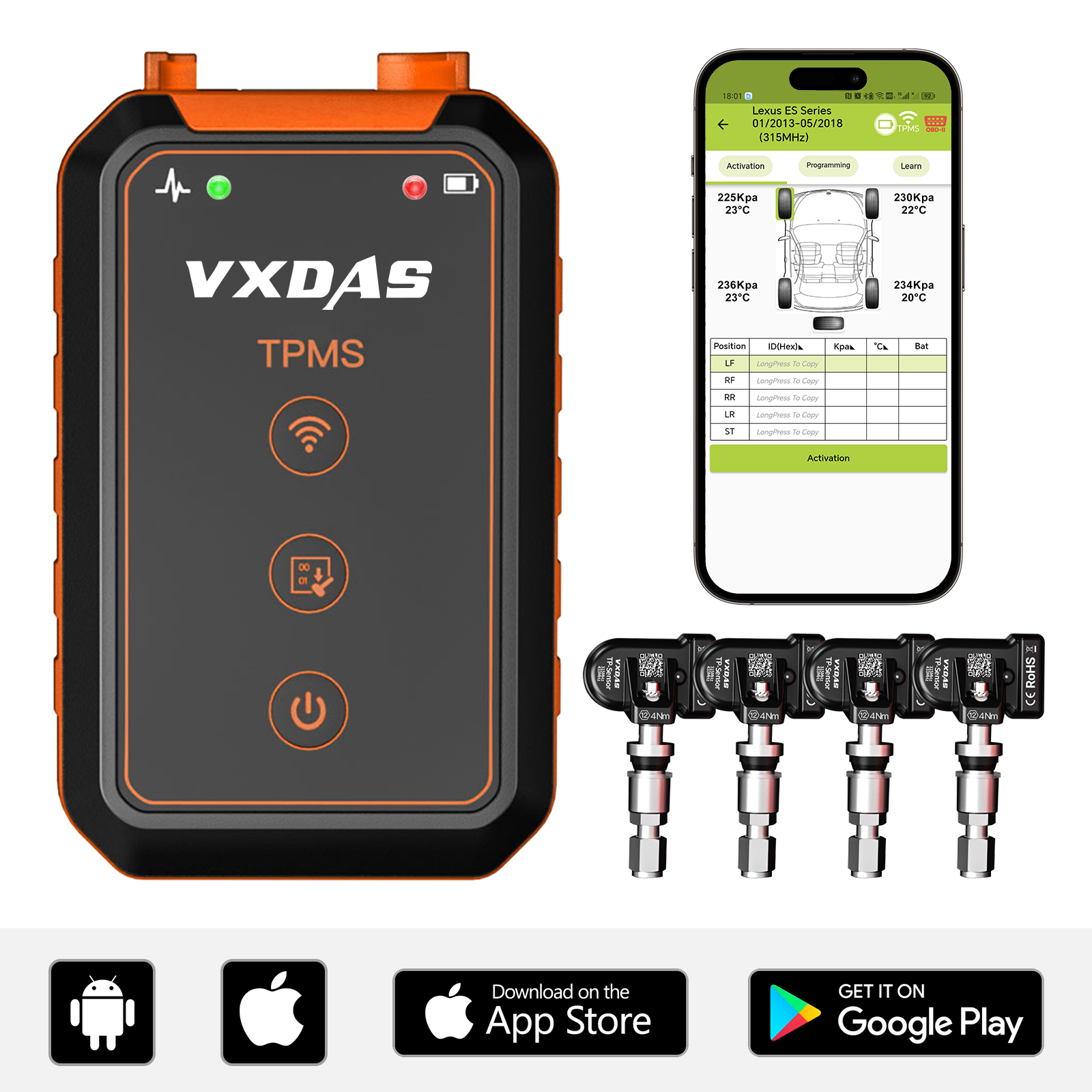 VXDAS TP01 TPMS Relearn & Programming Tool