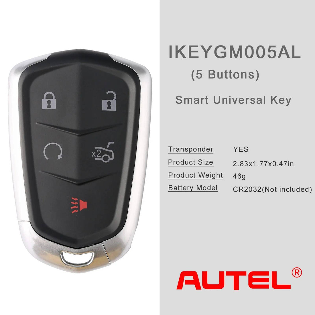 مفتاح التحكم عن بعد الذكي العالمي AUTEL IKEY GM004AL GM005AL لسيارات GM-Cadillac بـ 4 أزرار/ 5 أزرار