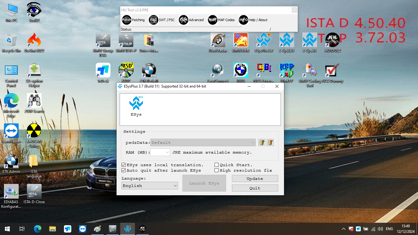 ICOM Software for B-MW Diagnostic & Programming V2024.12 ISTA D/P Software Win10 64bit HDD/SSD