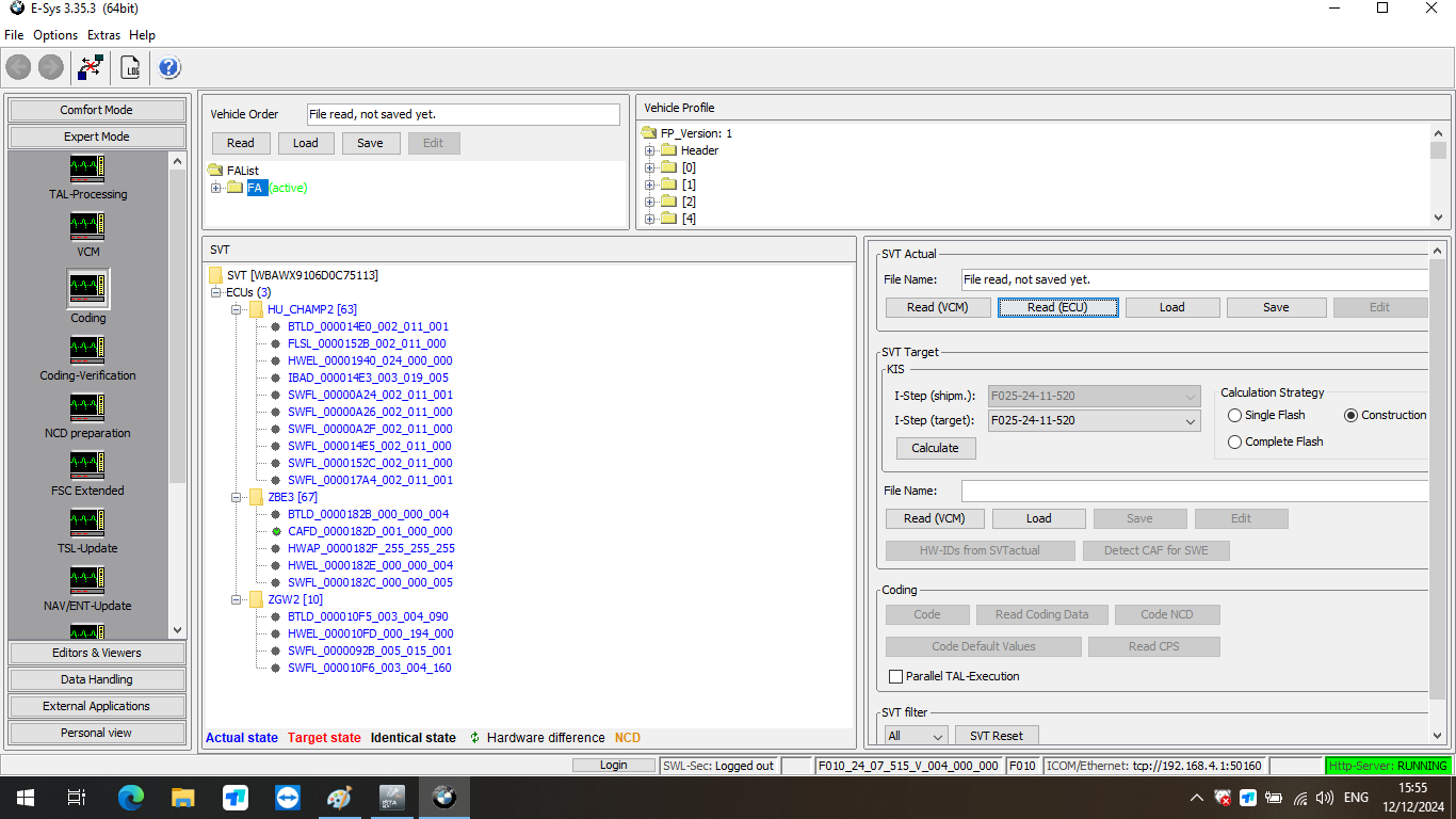 ICOM Software for B-MW Diagnostic & Programming V2024.12 ISTA D/P Software Win10 64bit HDD/SSD