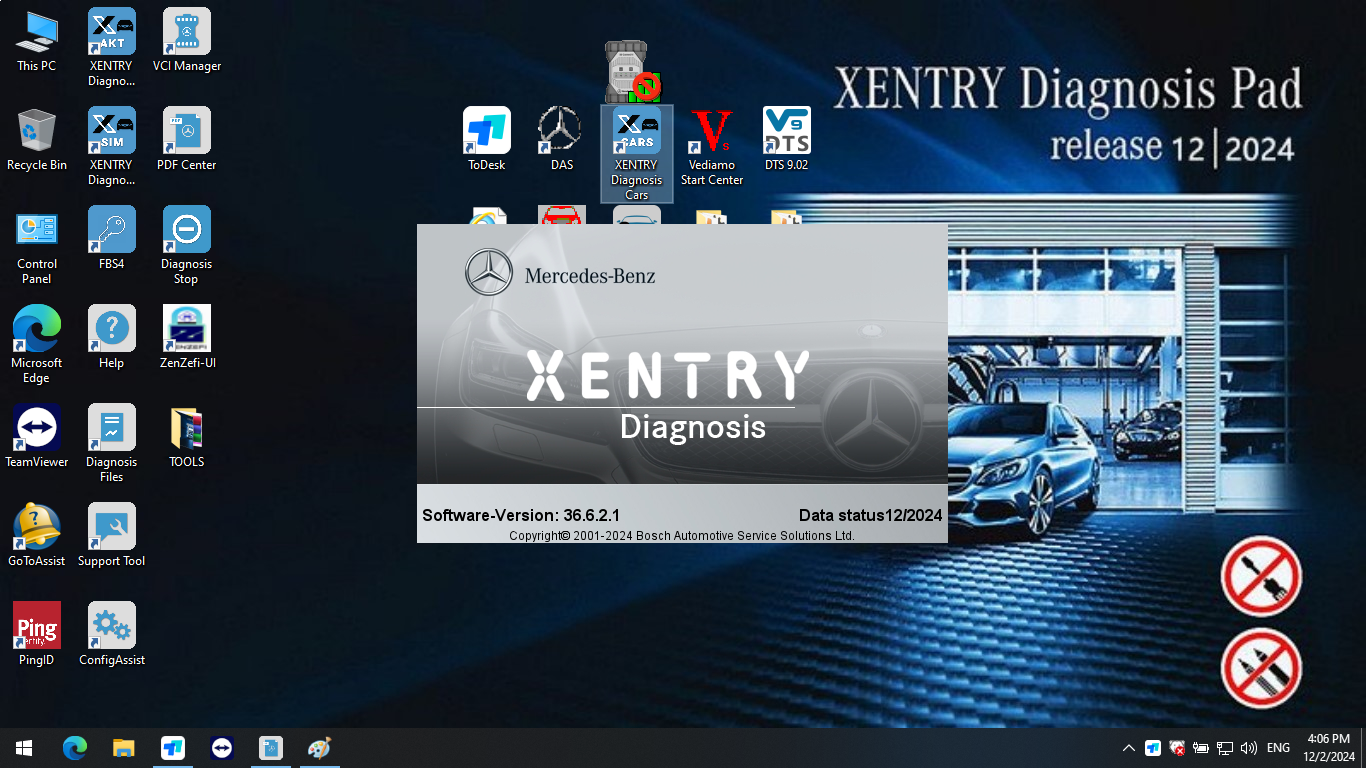 V2024.12 Benz Xentry Diagnostic & Programming Software For Mercedes installed in SSD/HDD