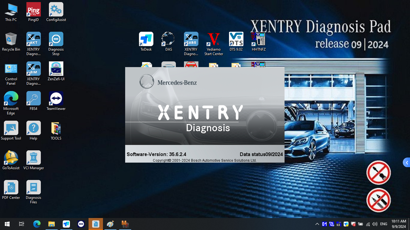 V2024.09 Benz Xentry Diagnostic & Programming Software For Mercedes installed in SSD/HDD