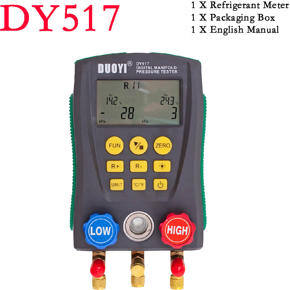 DY517 Pressure Gauge Refrigeration Digital Vacuum Pressure Manifold Tester