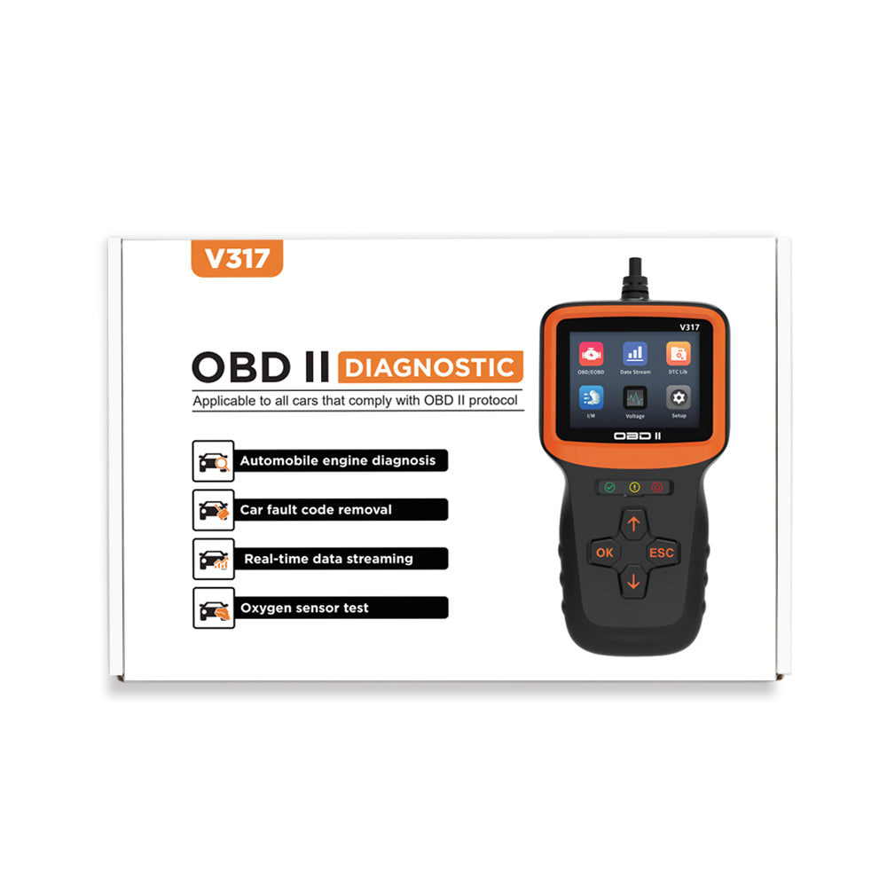 V317 Automobile Fault Detector OBD II EOBD OBD 2 Oxygen Sensor Test Engine Fault Diagnosis Universal Car Diagnostic Tool