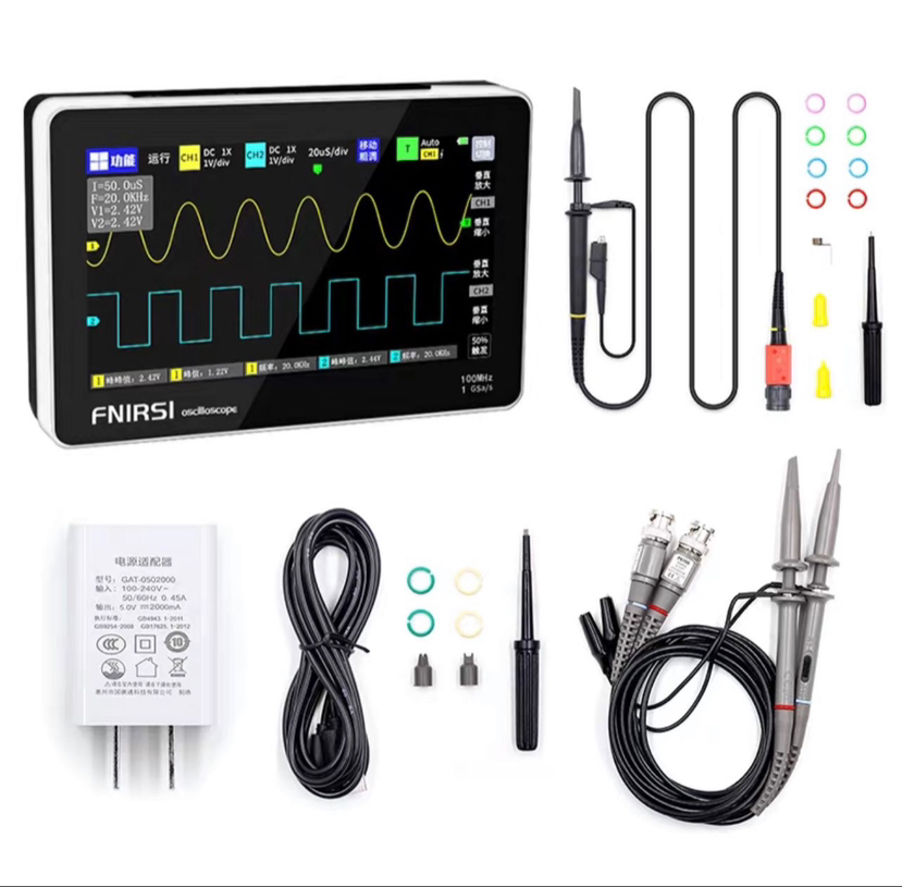 FNIRSI-1013D راسم الذبذبات الرقمي اللوحي ثنائي القناة 100 ميجا هرتز عرض النطاق الترددي 1 جيغا ساك/ثانية