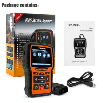 أداة تشخيصية كاملة للنظام من Foxwell NT510 Elite OBDII تدعم إعادة ضبط الزيت وEPB وSAS وTPS وTPMS