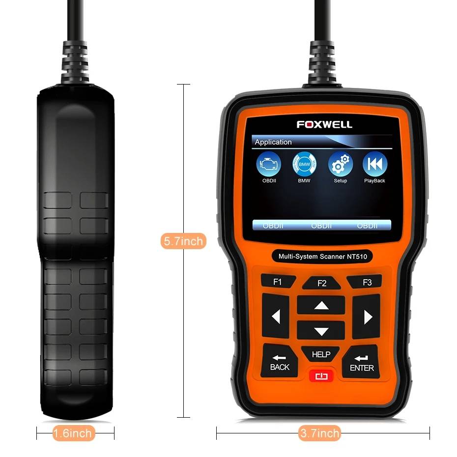 أداة تشخيصية كاملة للنظام من Foxwell NT510 Elite OBDII تدعم إعادة ضبط الزيت وEPB وSAS وTPS وTPMS