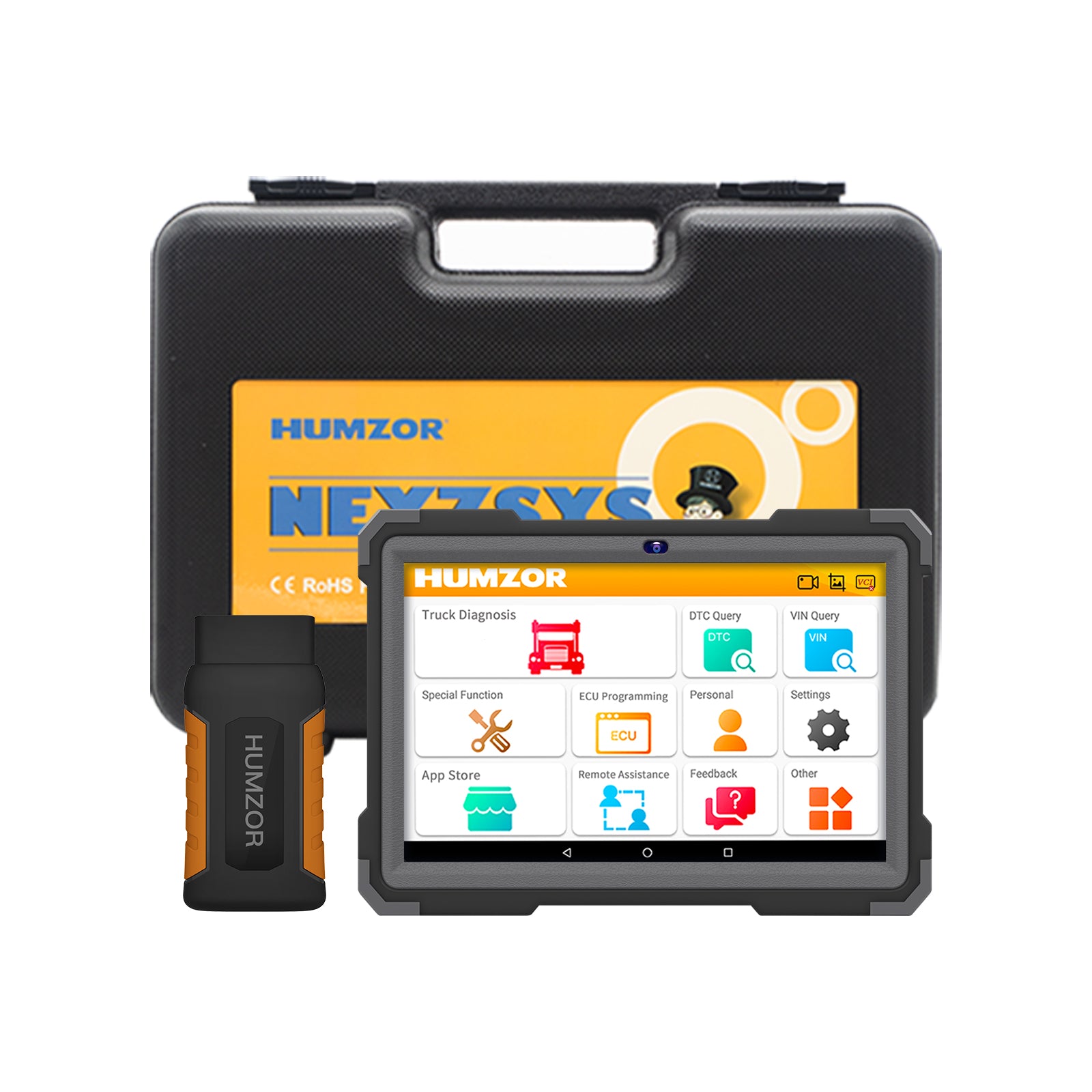 Humzor NexzDAS ND566 Plus Full Configuration with 9.6 inch Tablet for Commercial Vehicles Diagnostic Tool