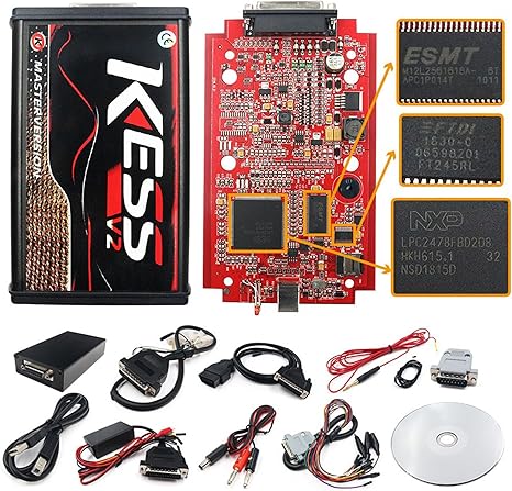 KESS V2 Master الإصدار V5.017 Ksuite SW V2.80 PCB باللون الأحمر بدون رمز محدود