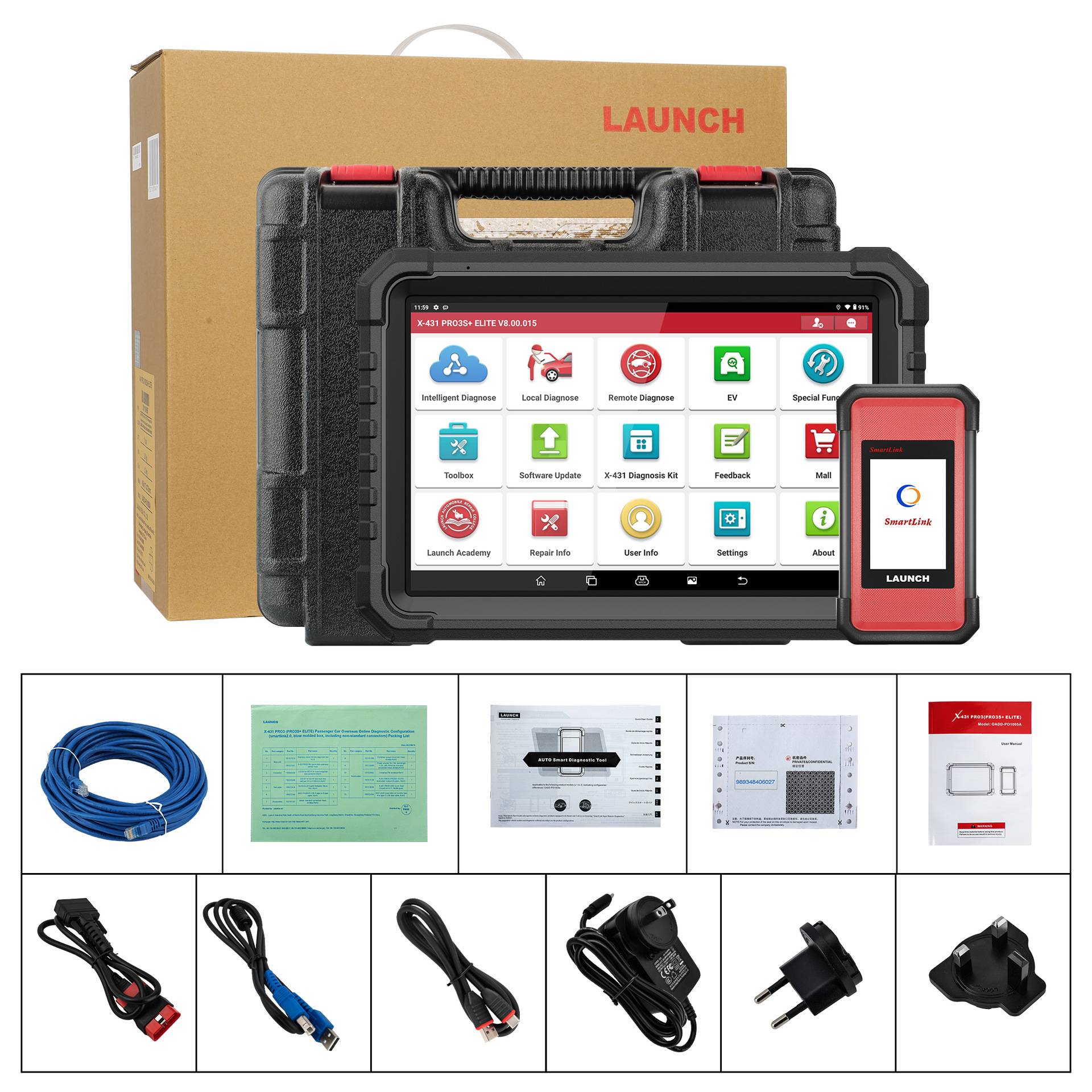 Launch X431 PRO3S+ ELITE Bi-Directional Scan Tool Online Coding 41+ Services AutoAuth FCA SGW 2 Years Upgrade