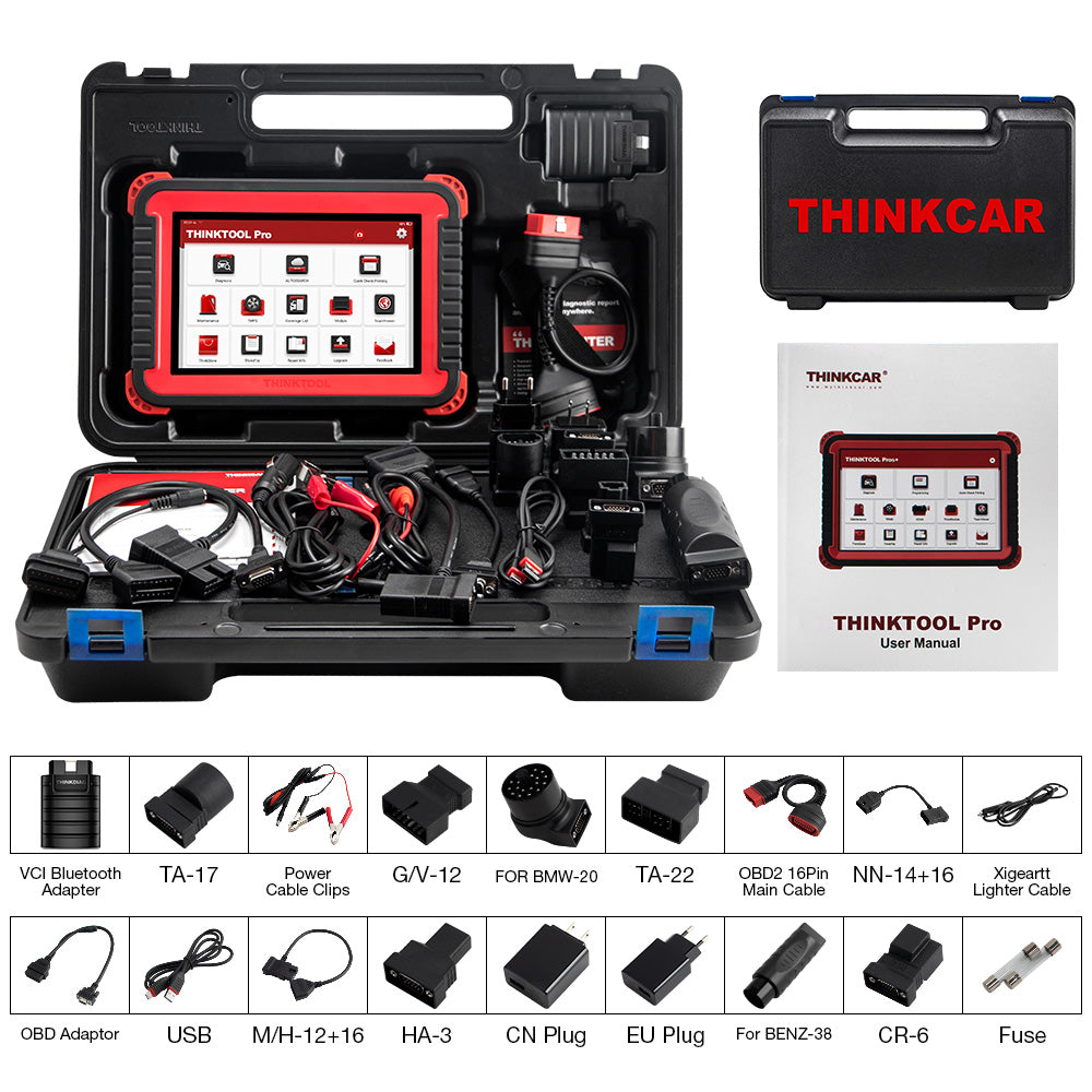 أداة تشخيص السيارة Thinktool Pro OBD2 من THINKCAR لجميع الأنظمة مع تحديث مجاني لمدة عامين و28+ إعادة تعيين وترميز وحدة التحكم الإلكترونية ثنائية الاتجاه