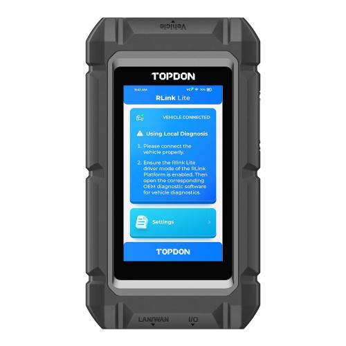 TOPDON RLink Lite Diagnostic Tool Support OE-level Online Programming Supports CAN FD, DoIP