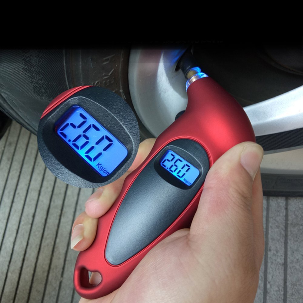 VXDAS Digital Tire Pressure Gauge Small portable design can extend tire life Settings for Car Truck Bicycle with Backlit LCD and Anti-skid Rubber Handle