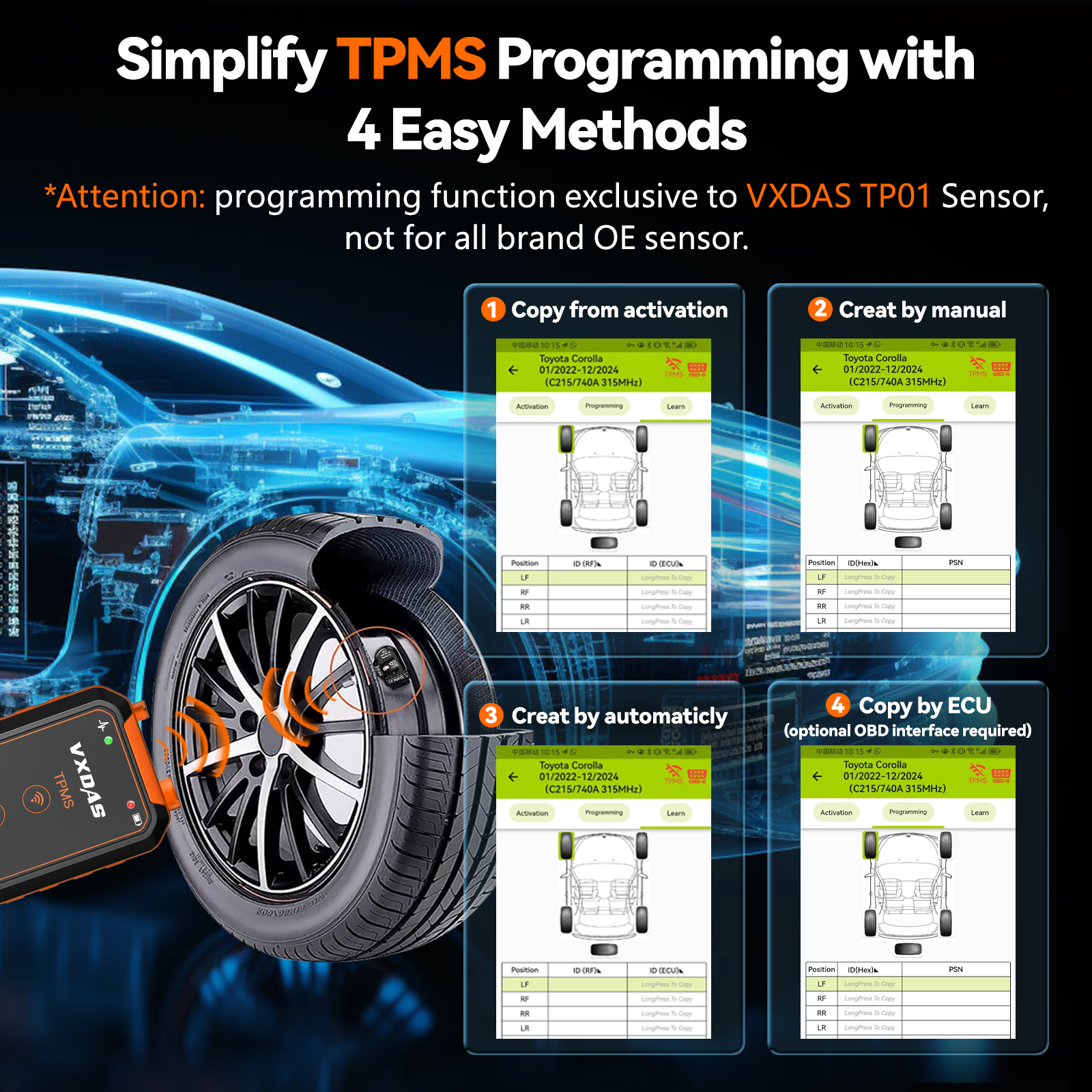 VXDAS TP01 TPMS Relearn & Programming Tool