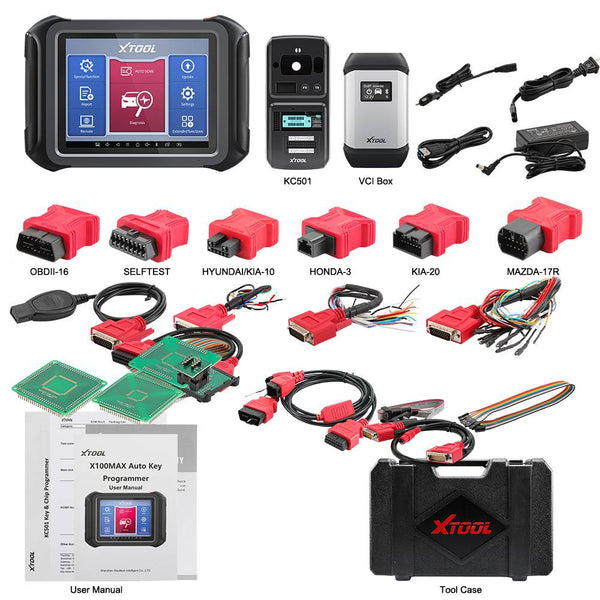 Xtool X100 MAX Auto Key Programmer with KC501 Adapter Supports ECU coding 42+ Services 2 Years Update