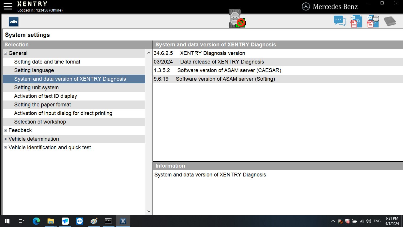 V2024.09 Benz Xentry Diagnostic & Programming Software For Mercedes installed in SSD/HDD