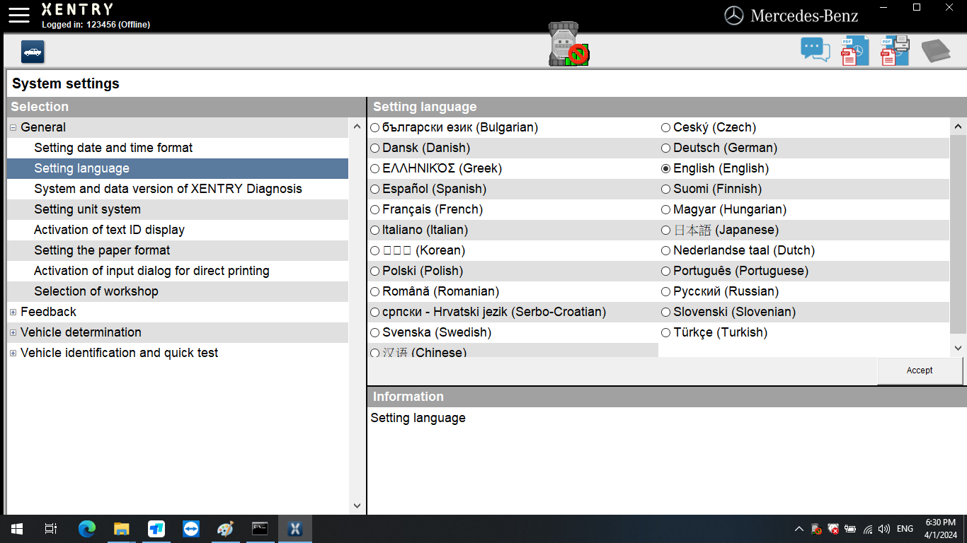 V2024.09 Benz Xentry Diagnostic & Programming Software For Mercedes installed in SSD/HDD