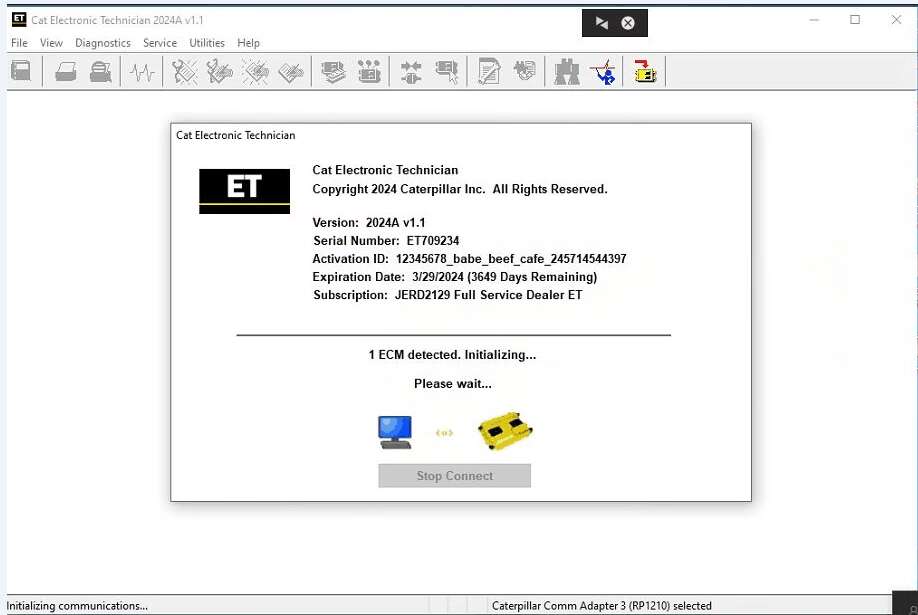 CAT ET Software 2024A Caterpillar Electronic Technician Diagnostic Software Installation Service