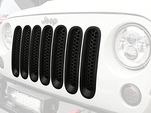 Front Road (Pack Inserts of Jeep Clip-in Hooke Wrangler Unlimited & 2007-2015 Matte JK Mesh for Grille Black 7) - VXDAS Official Store