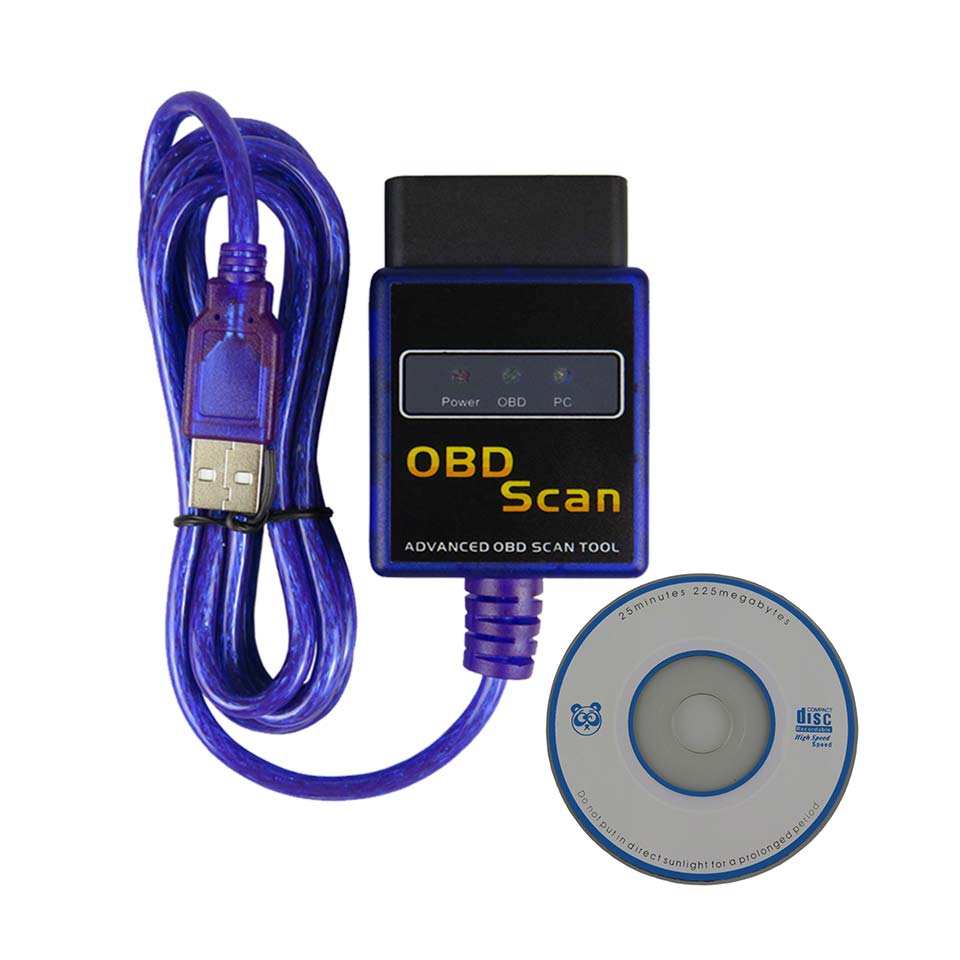 ELM327 USB Port Interface OBDII OBD2 Diagnostic Auto Car Scanner Cable Scan  Tool Check Engine Light & CAN-BUS V1.5 