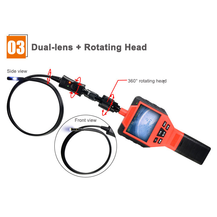 Car pipe inspection industrial borescopes endoscope with 3.5 inch screen and dual lens HD camera - VXDAS Official Store