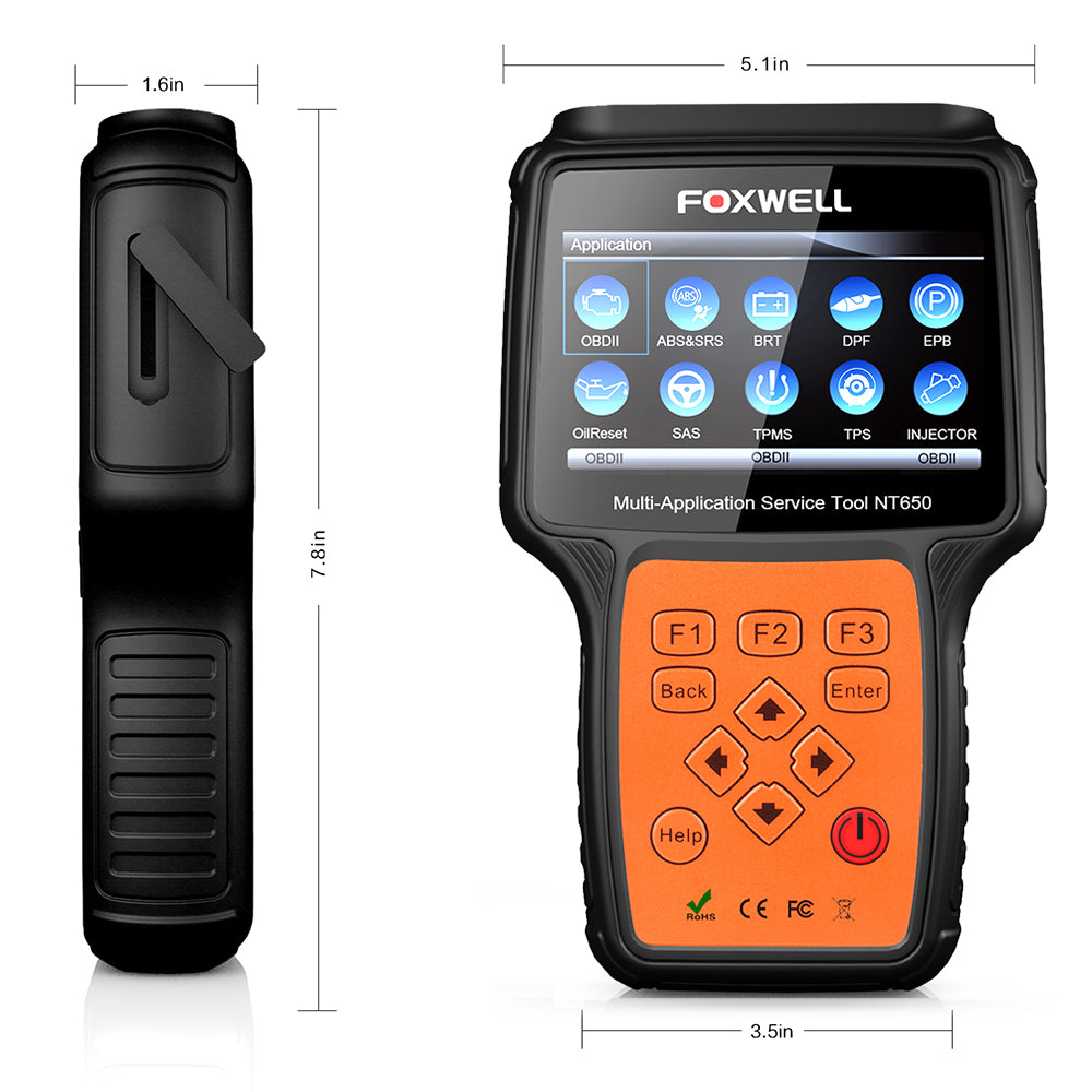 FOXWELL NT650 OBD2 Scanner ABS Airbag SAS EPB DPF Oil Service Reset - VXDAS Official Store