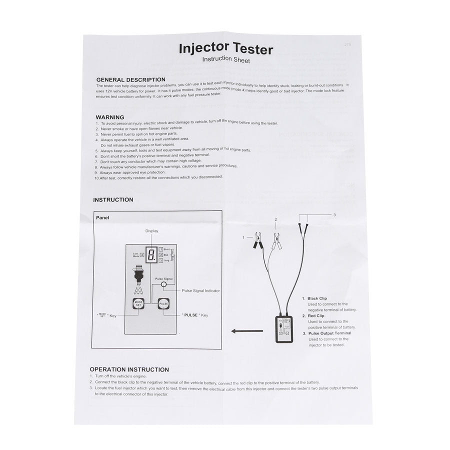 All-Sun Professional EM276 Injector Tester 4 Pluse Modes Powerful Fuel System Scan Tool - VXDAS Official Store