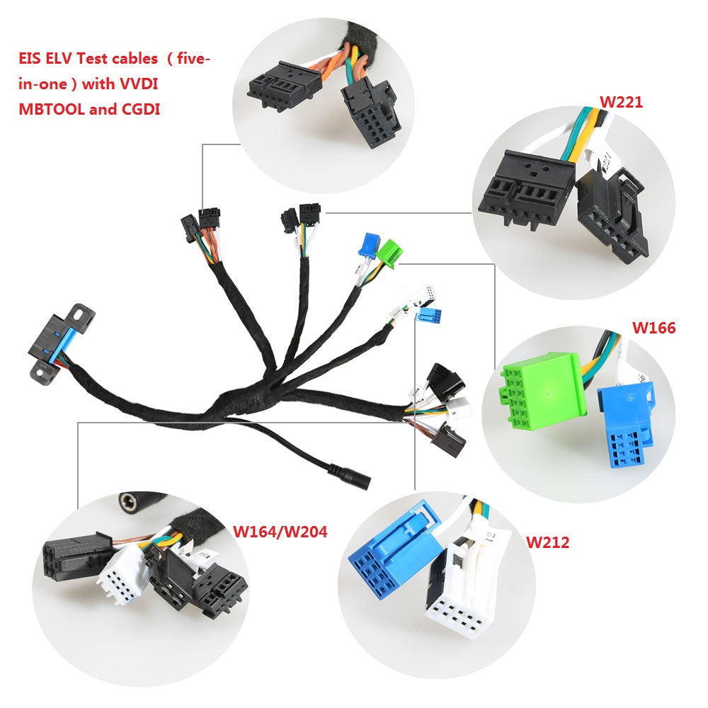 EIS ELV Test Cables for Mercedes (5-in-1) with Charger Cable for VVDI MB BGA TOOL - VXDAS Official Store