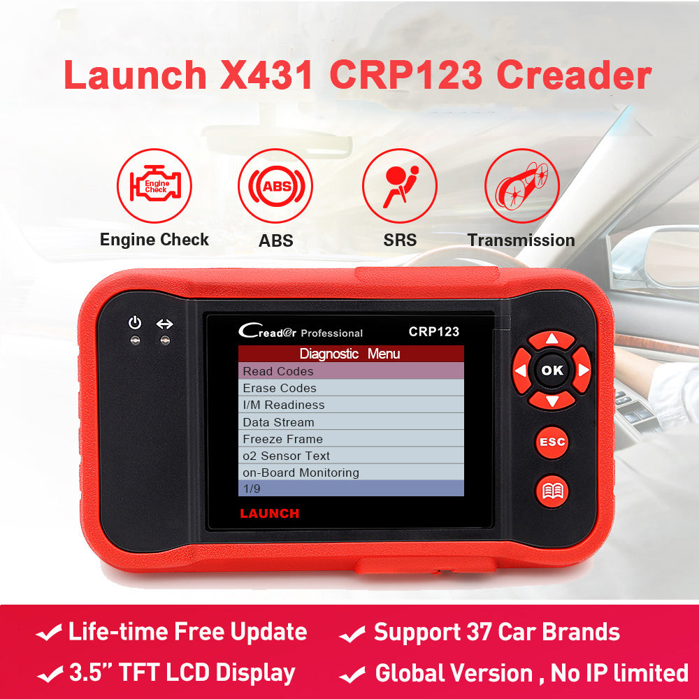 LAUNCH X431 CRP123E ABS SRS Engine Car OBD2 Scanner Code Reader Diagnostic  Tool
