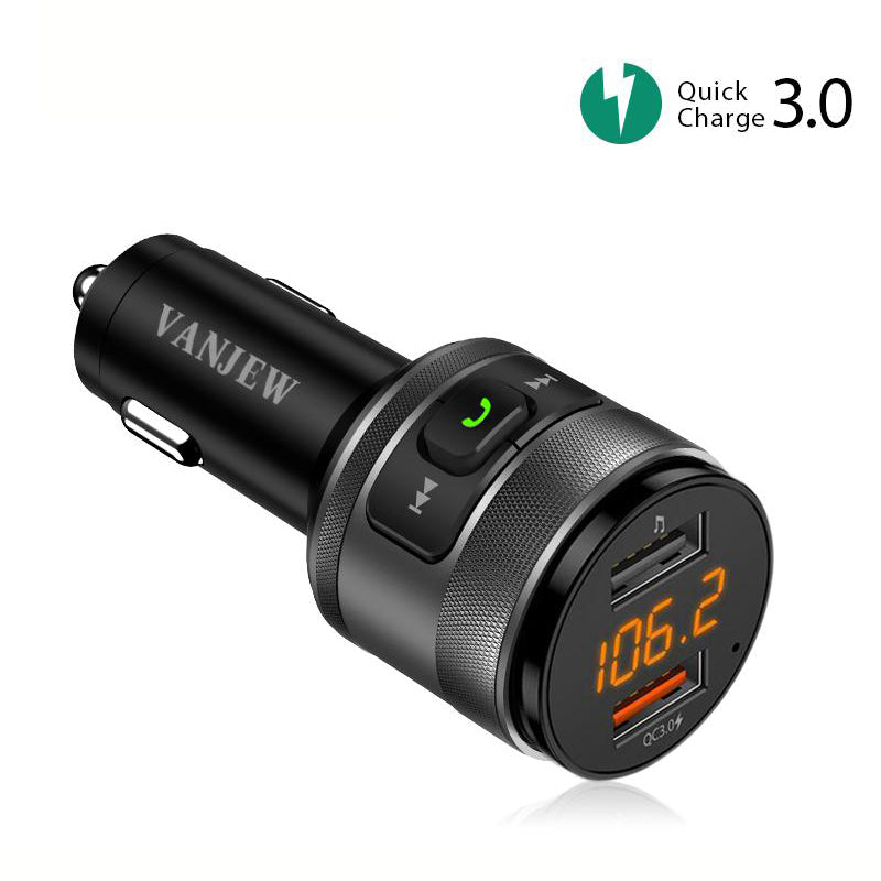 C57 Quick charge 3.0 Car Bluetooth FM Transmitter Dual USB Ports Car Charger FM Modulator MP3 Player Car Lighter Handsfree - VXDAS Official Store