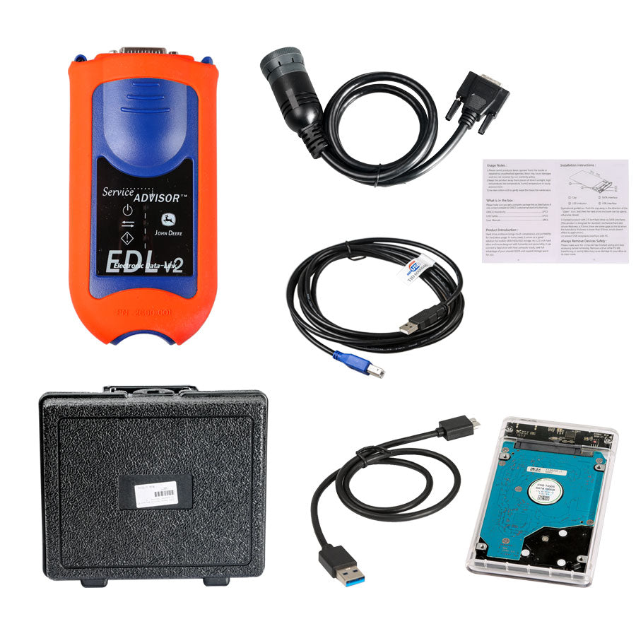 Service Advisor EDL V2 Electronic Data Link Truck Diagnostic Kit John Deere with V4.2 HDD Software - VXDAS Official Store