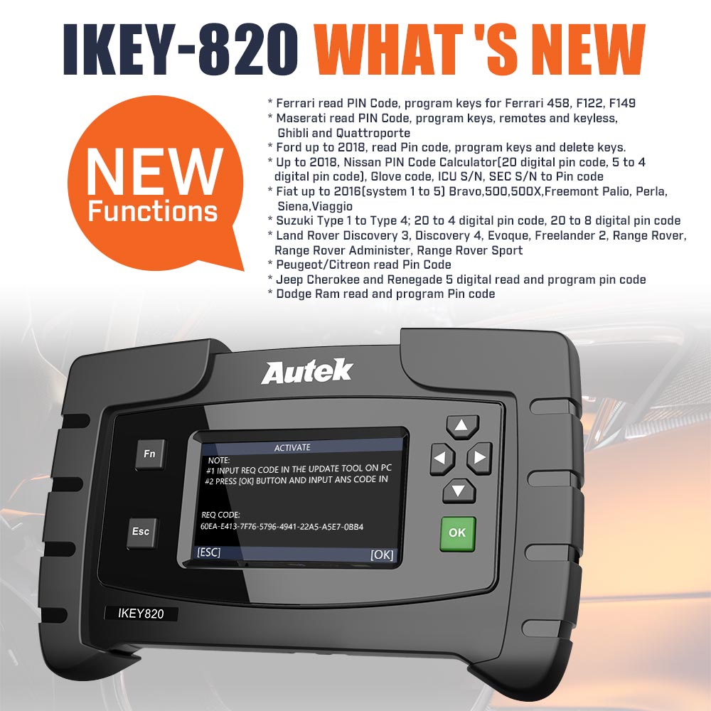 Original Autek IKey820 OBD2 Car Key Programmer Support All Key Lost No –  VXDAS Official Store