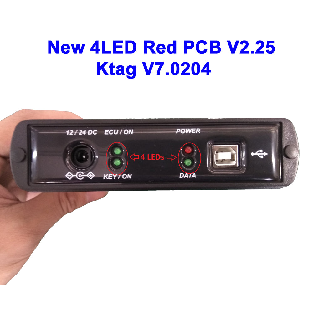 KTAG 7.020 Red PCB New 4LED EU Online Version SW V2.25 No Token Limited Support Full Protocols - VXDAS Official Store