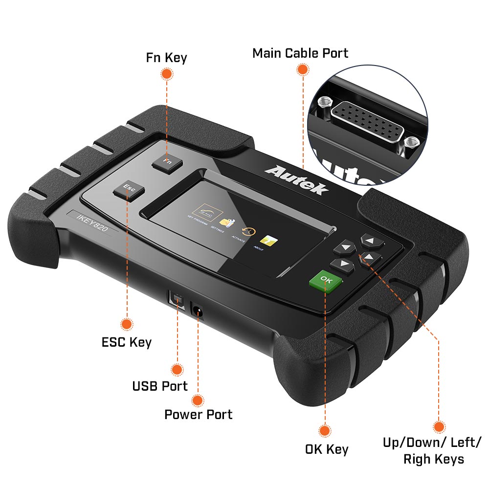 Original Autek IKey820 OBD2 Car Key Programmer Support All Key Lost No Token Limitation - VXDAS Official Store