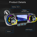 Handsfree Car Kit Transmitter Power ON OFF Bluetooth 5.0 FM Modulator TF USB Audio Music Player AUX MP3 - VXDAS Official Store