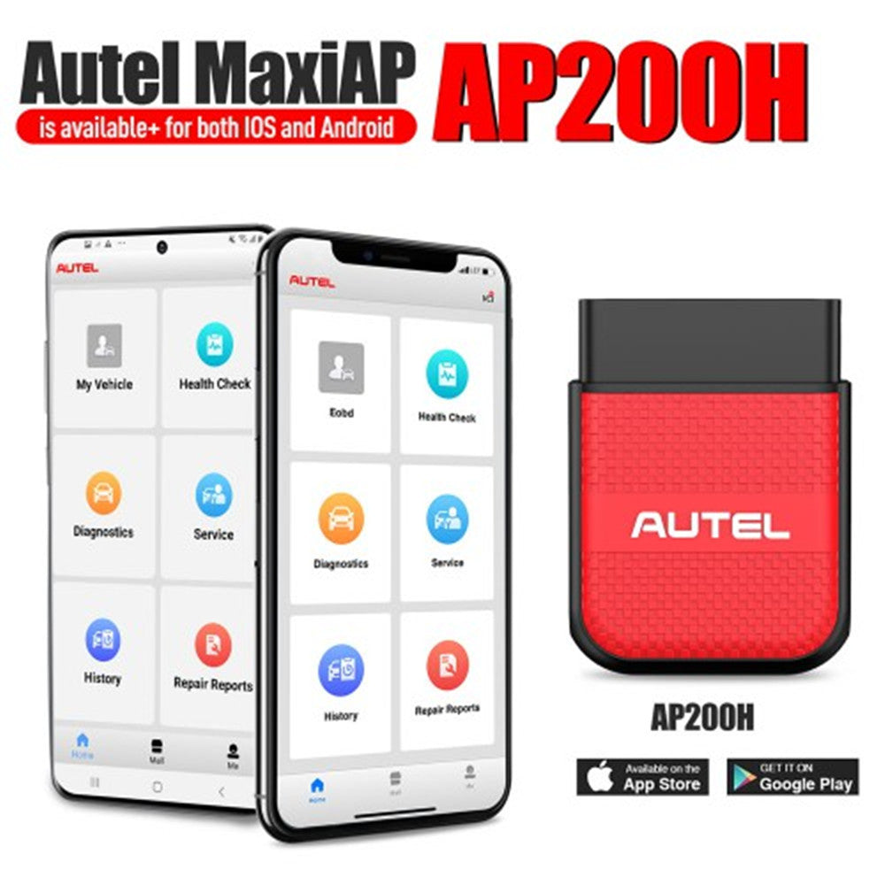 AUTEL MaxiAP AP200H Wireless Bluetooth OBD2 Scanner for All Vehicles Work  on iOS and Android –