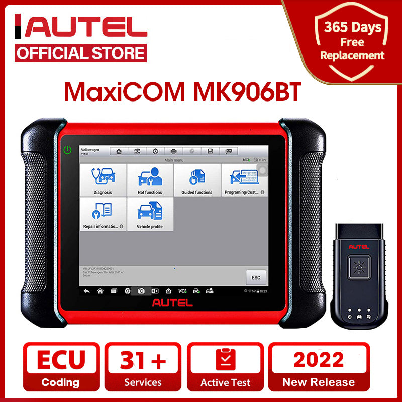 أدوات التشخيص الاحترافية Autel MaxiCOM MK906BT لكامل نظام السيارات مع ترميز وحدة التحكم الإلكترونية المتقدمة