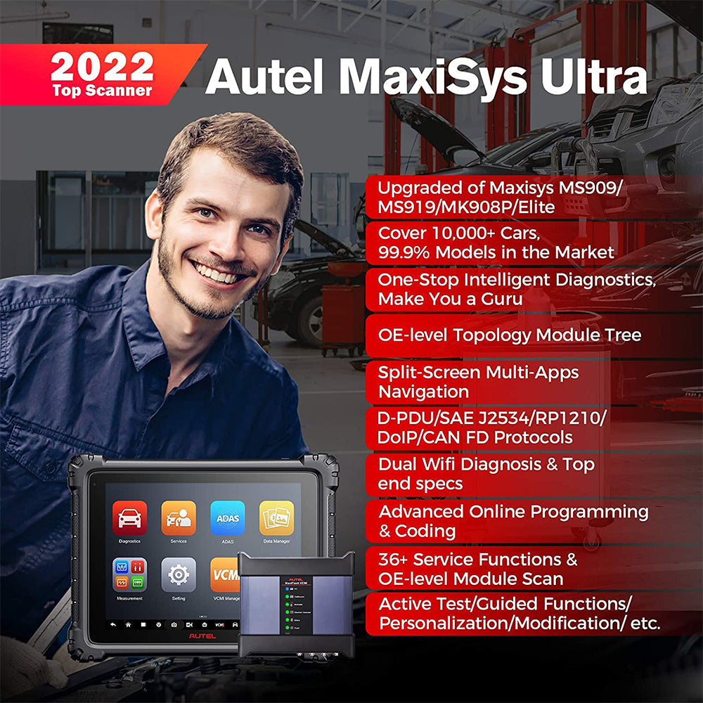 أداة تشخيص أعطال السيارات Autel MaxiSys Ultra المطورة من Maxisys MS908P/Elite