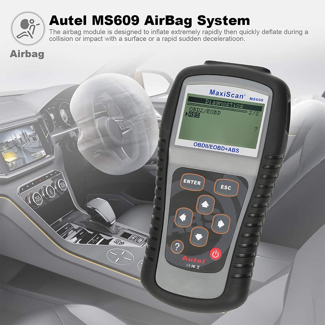 أداة تشخيص أعطال السيارات Autel Maxiscan MS609 OBD2 Scanner بوظائف OBDII كاملة 