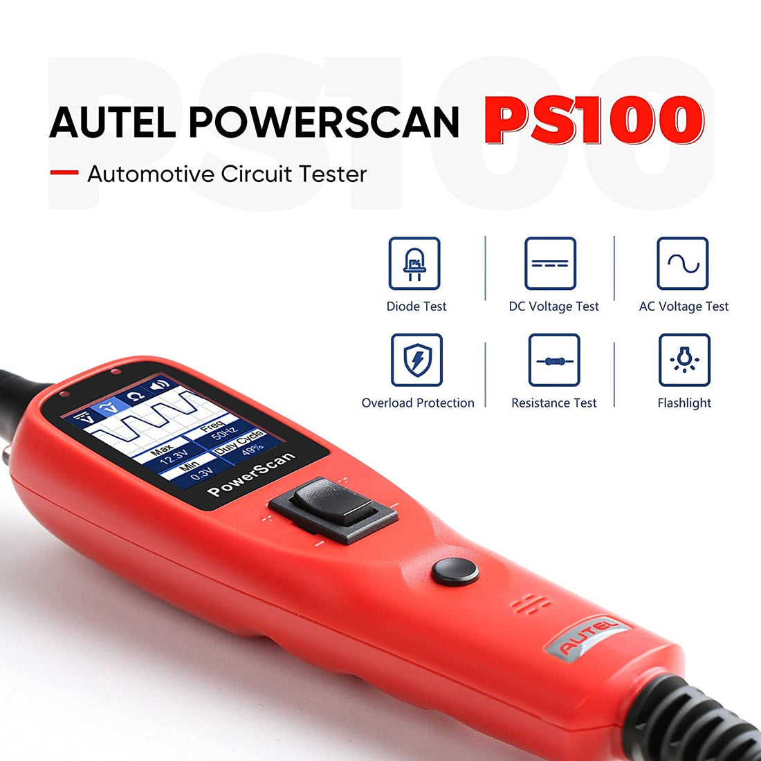 Autel PowerScan PS100 Electrical System Diagnosis Tool Car Automotive OBD2 Scanner Circuit Tester Code Reader - VXDAS Official Store