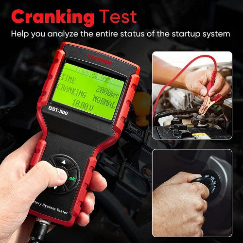 LAUNCH BST-500 Car Battery Tester Cranking and Charging System with Printer Test 6V 12V 24V Load Tester 100-2000 CCA