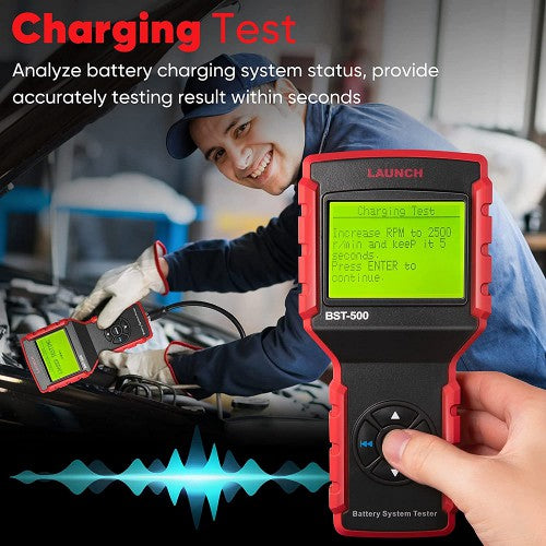 LAUNCH BST-500 Car Battery Tester Cranking and Charging System with Printer Test 6V 12V 24V Load Tester 100-2000 CCA