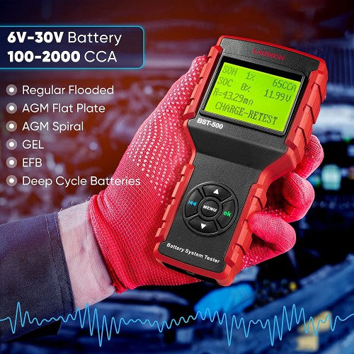 LAUNCH BST-500 Car Battery Tester Cranking and Charging System with Printer Test 6V 12V 24V Load Tester 100-2000 CCA