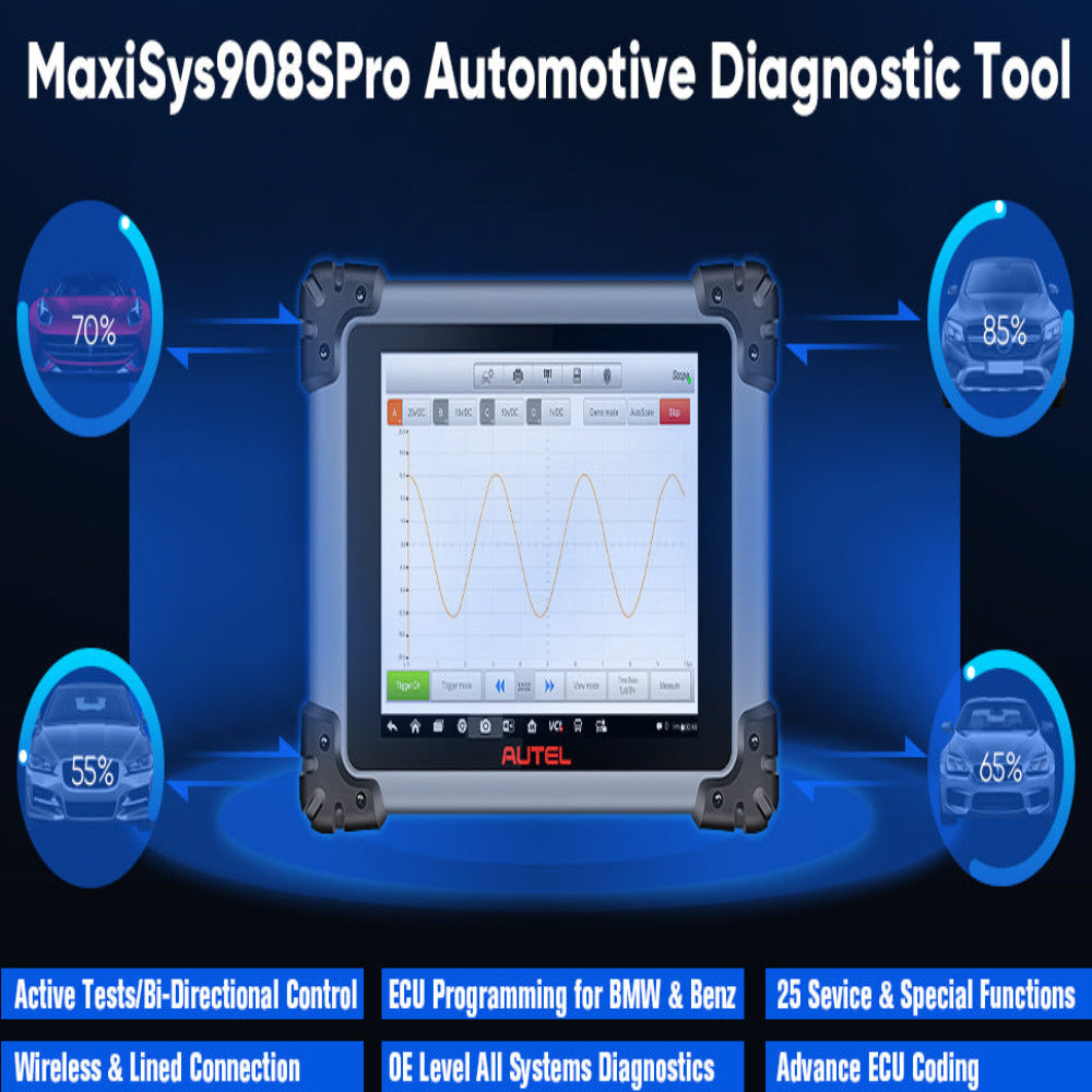 Autel MaxiSYS MS908S Pro OBD2 Auto Diagnostic Scanner Tool ECU Tester Programming J2534 MS908 Pro Programmer with WiFi Update Online - VXDAS Official Store