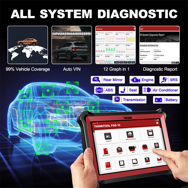 أداة تشخيص النظام الكامل لجهاز THINKCAR THINKTOOL PAD 10 OBD2 للسيارات