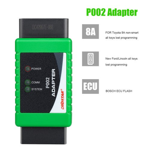 OBDSTAR P002 Adapter Full Package with TOYOTA 8A Cable + Ford All Key Lost Cable + Bosch ECU Flash Cable