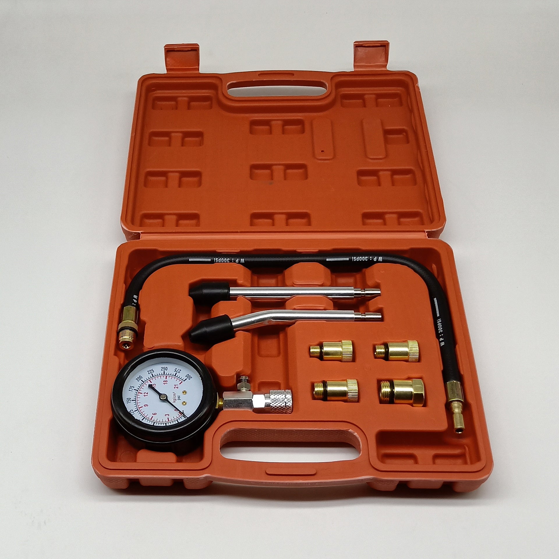 Petrol Gas Engine Cylinder Compression Tester Kit 8pcs Precision Automotive Tool Pressure Gauge