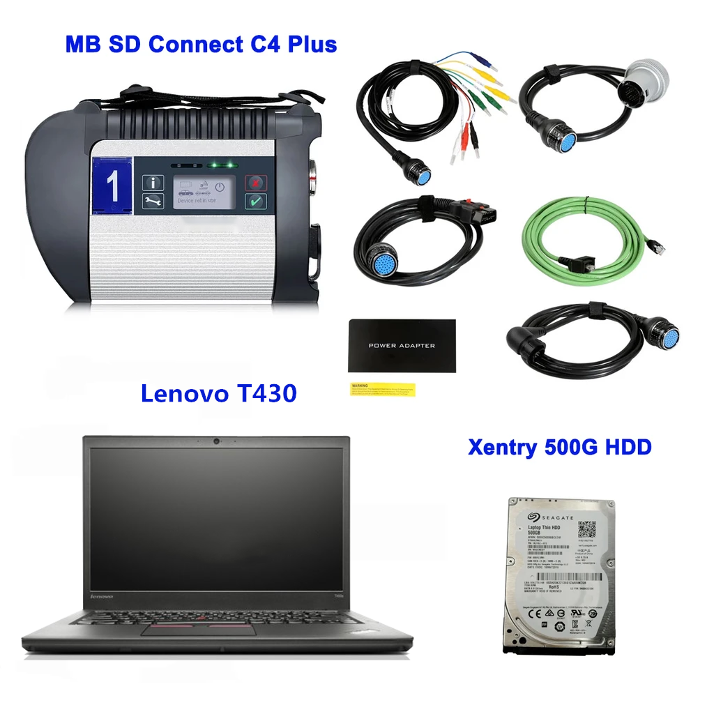 جهاز الكمبيوتر المحمول Lenovo T430 جاهز للاستخدام مع برنامج Xentry Software V2024.9 Plus SD Connect C4 DoiP Star Diagnosis