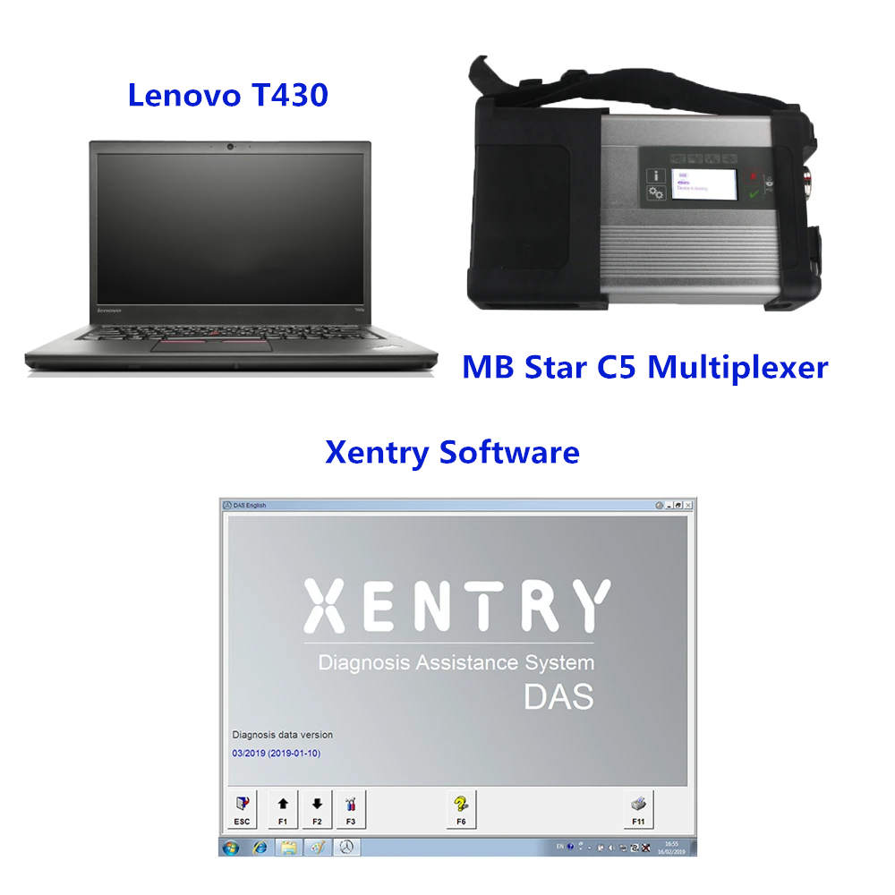 MB SD Connect C5 with Lenovo Laptop and V2020.09 Software 500G HDD Full Set Ready to Use