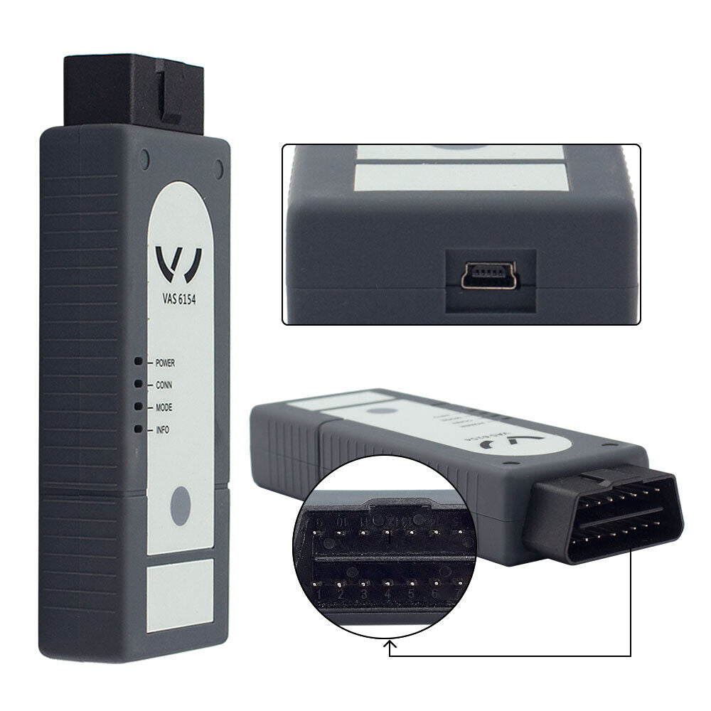 V.AS 6154 Interface VAG Diagnostic Tool with V24.1.2 Software for V.W A.udi Skoda till 2024